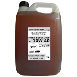 Olej 10w40 5L Mobil Super 2000 X1 silnikowy półsyntetyk semisynthetic nalewany z beczki