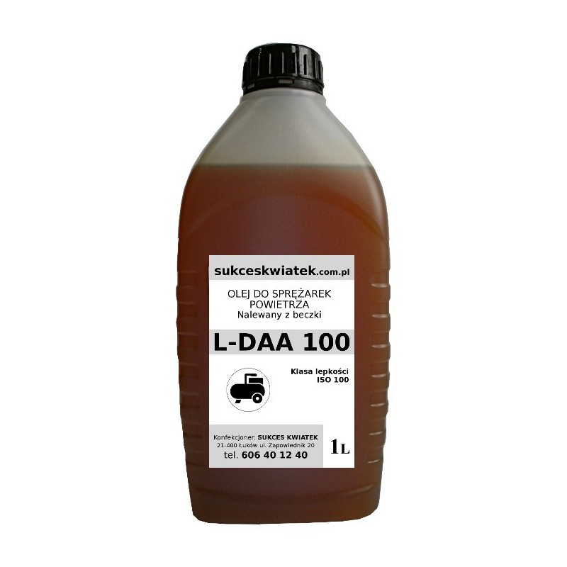 Olej L-DAA 100 1L do sprężarek powietrza nalewany z beczki Olej L-DAA 100 1L do sprężarek powietrza nalewany z beczki