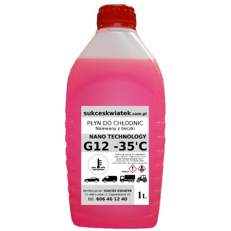 Płyn do chłodnicy G12 1L -35' różowy czerwony