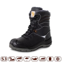 Trzewiki wysokie kozaki ocieplane zimowe skóra podnosek S3 buty ochronne robocze